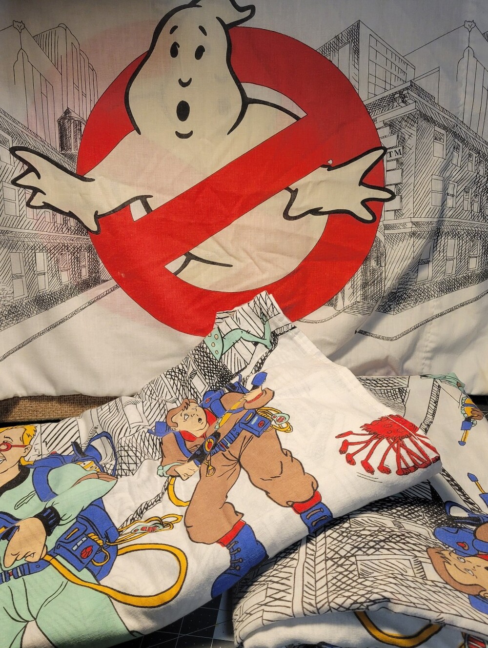 Ghostbusters Logo Graphic Pillowcase Set - White with Red & Black